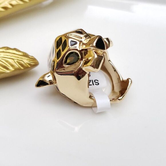 New! FP Panthere Gold Plated Cocktail Statement Ring - Picture 4 of 16